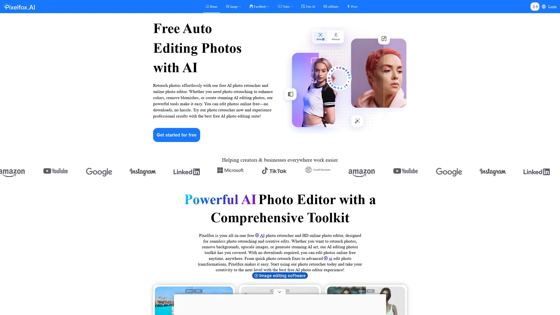 pixelfox-ai homepage