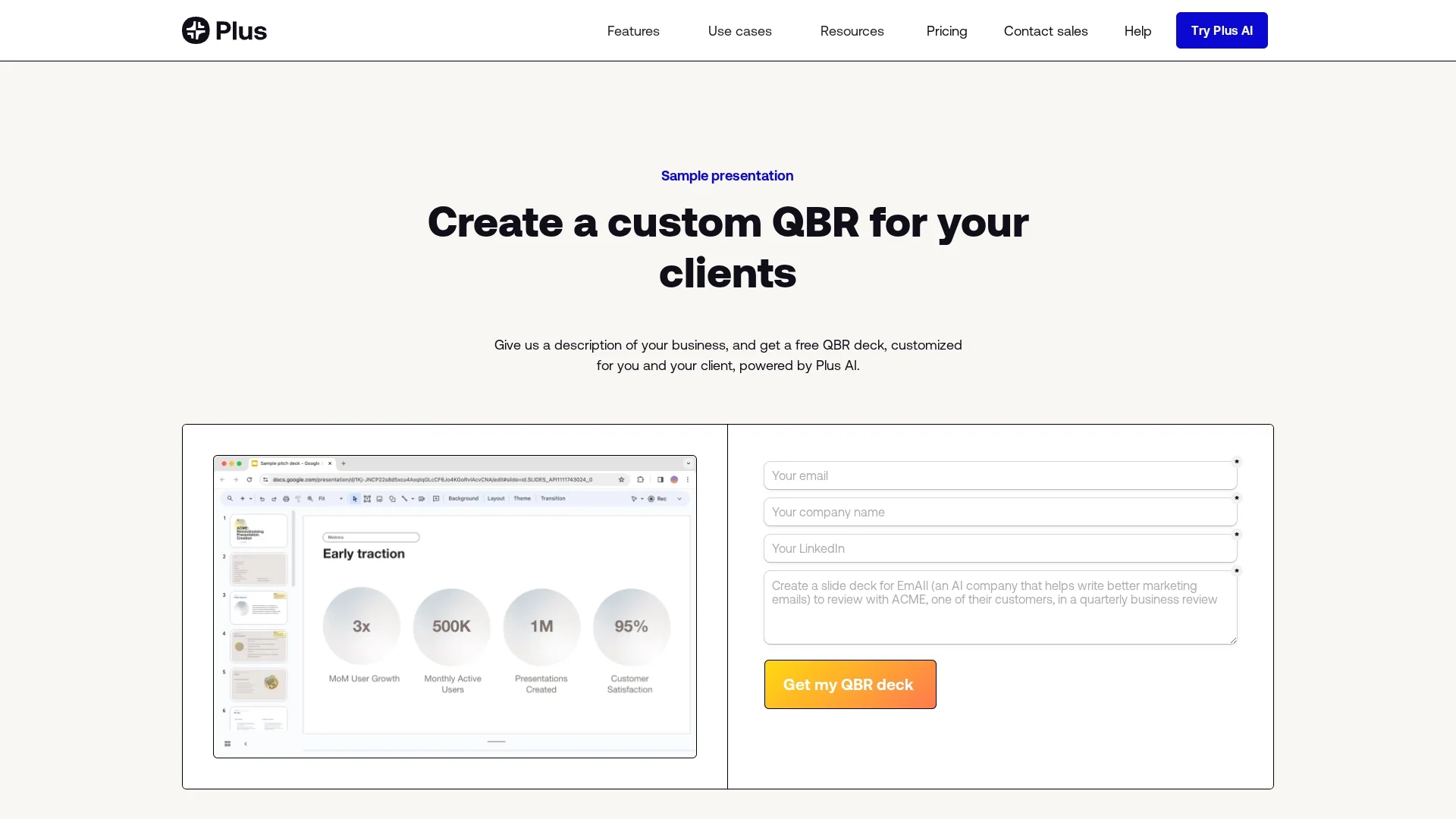 plus-ai-qbr homepage