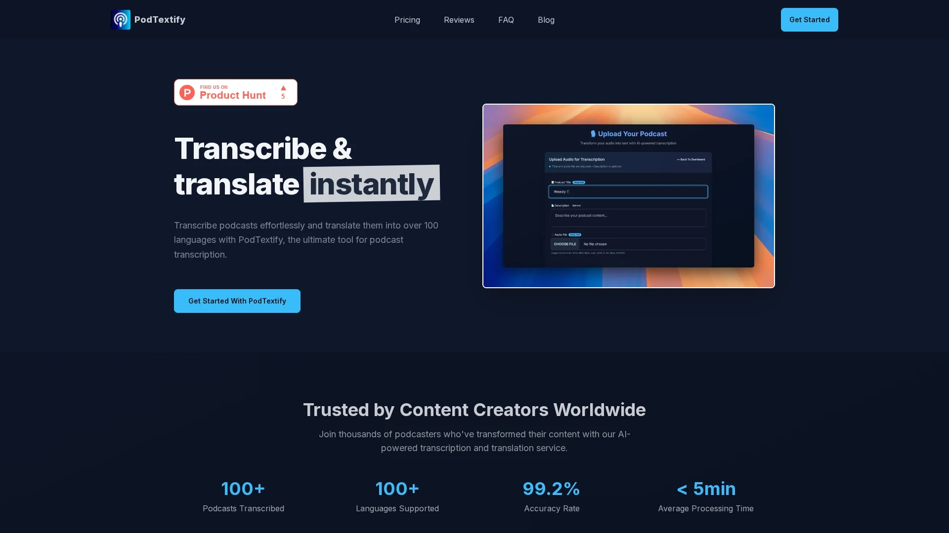 podtextify homepage