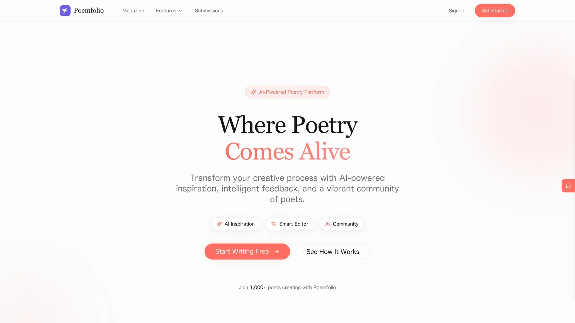 poemfolio homepage