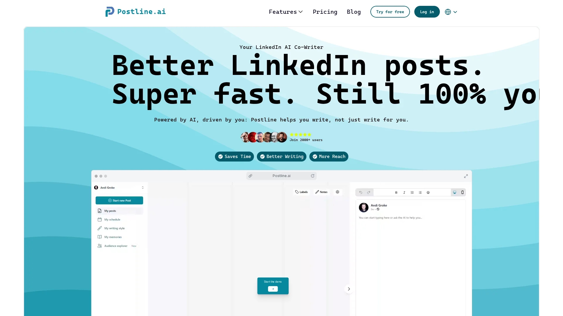 postline-ai homepage