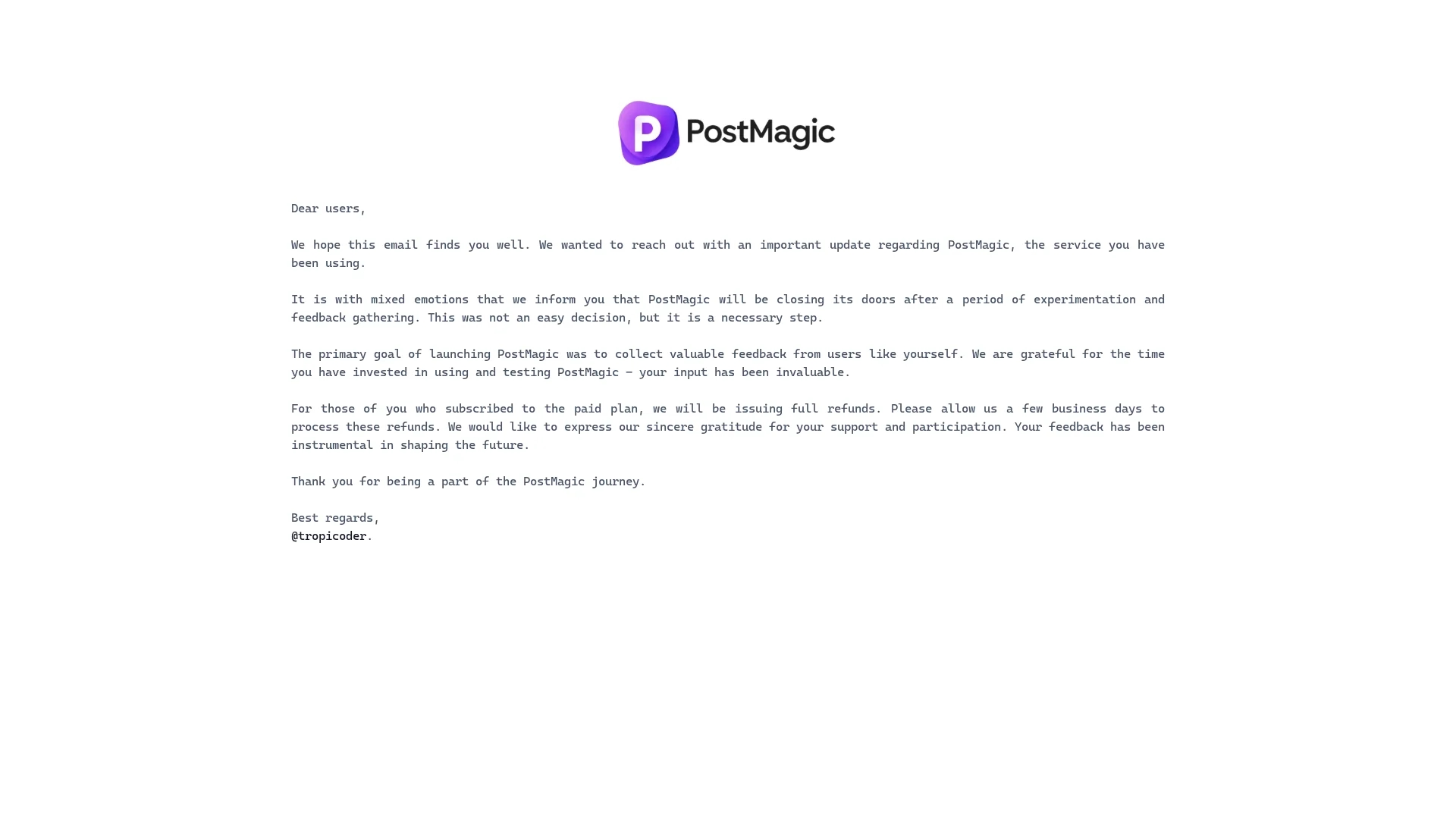 postmagic homepage