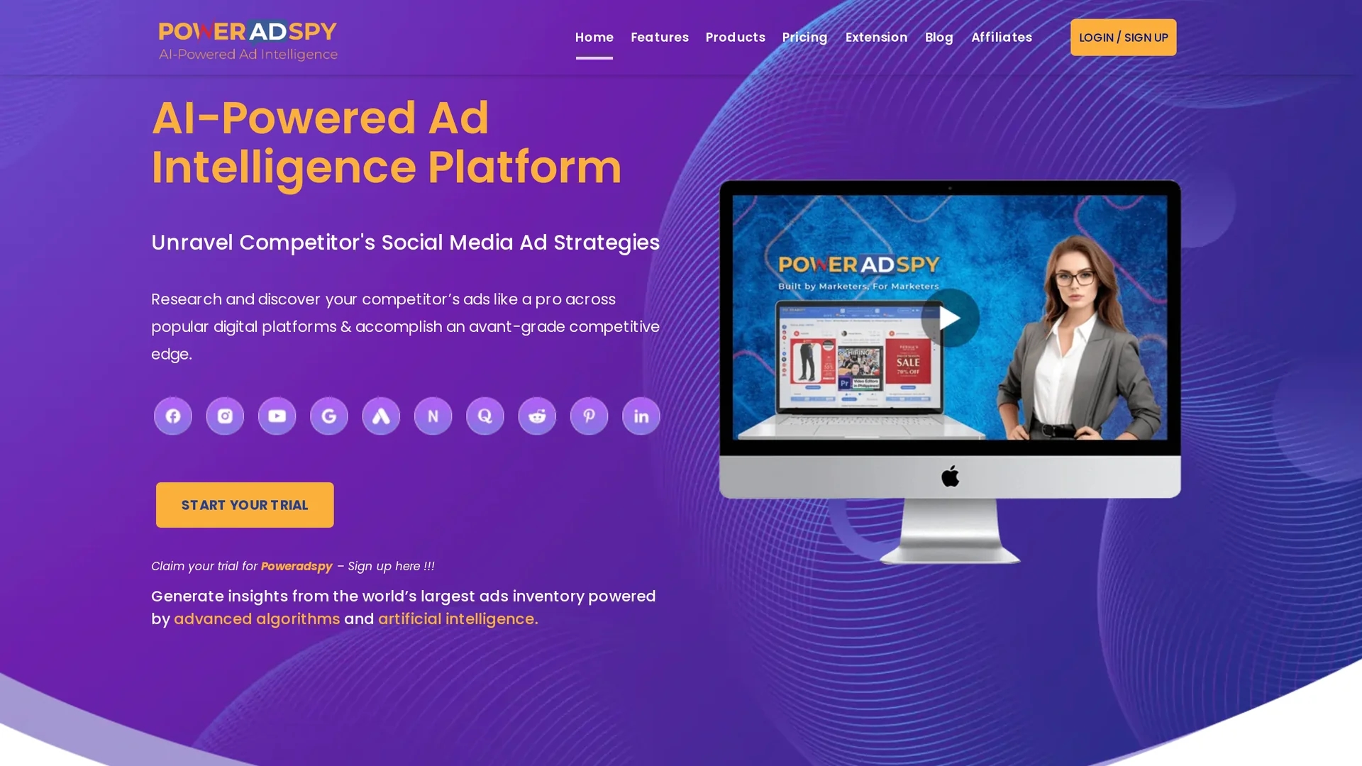 poweradspy homepage