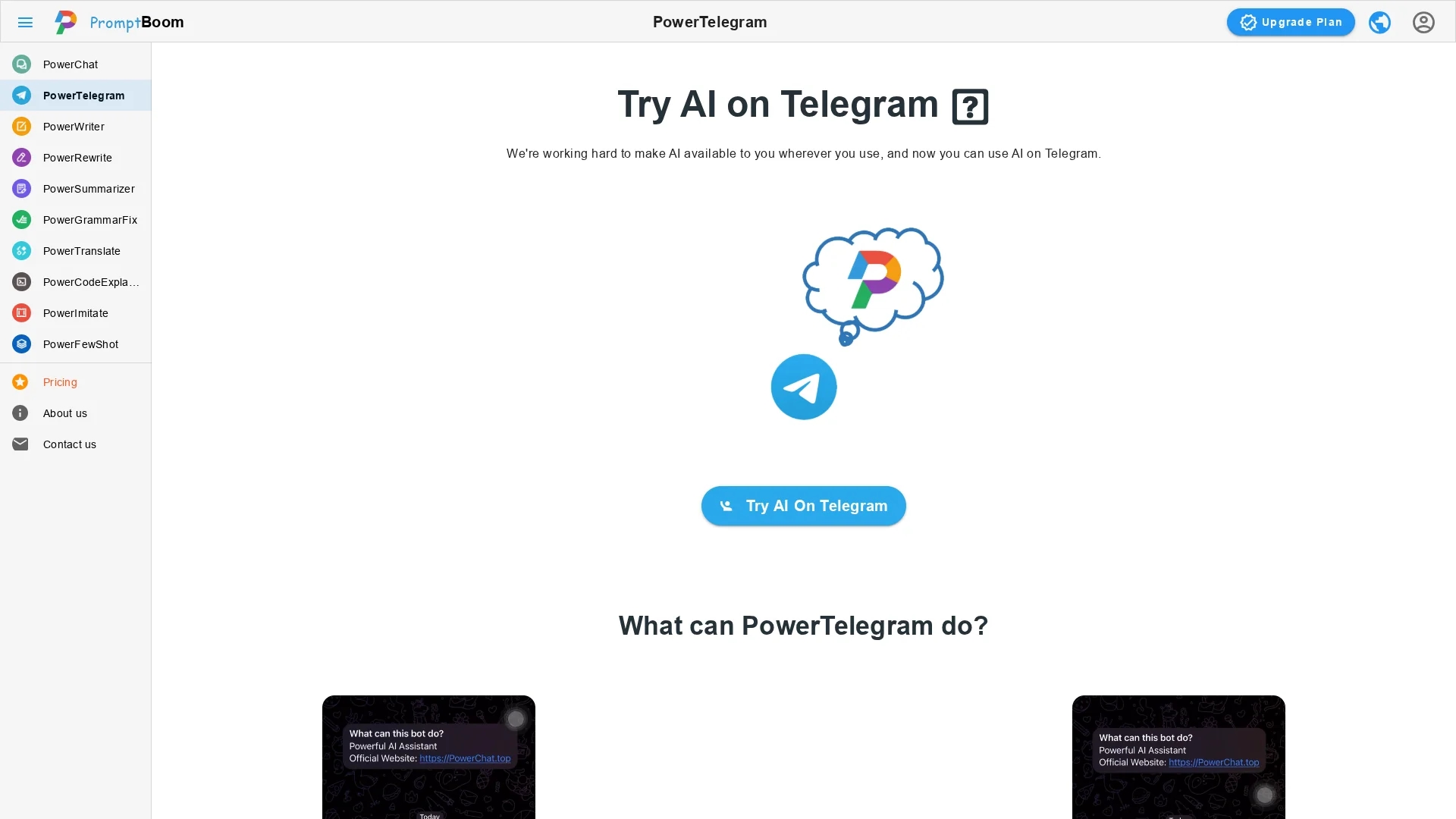powertelegram homepage