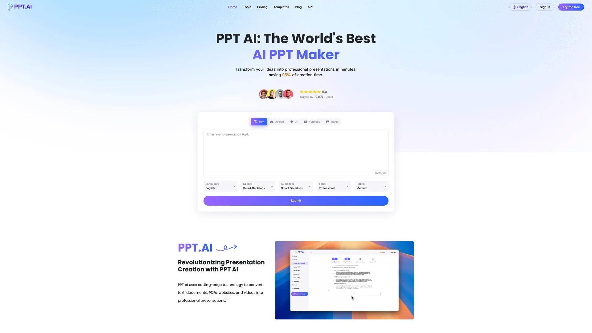 ppt-ai homepage