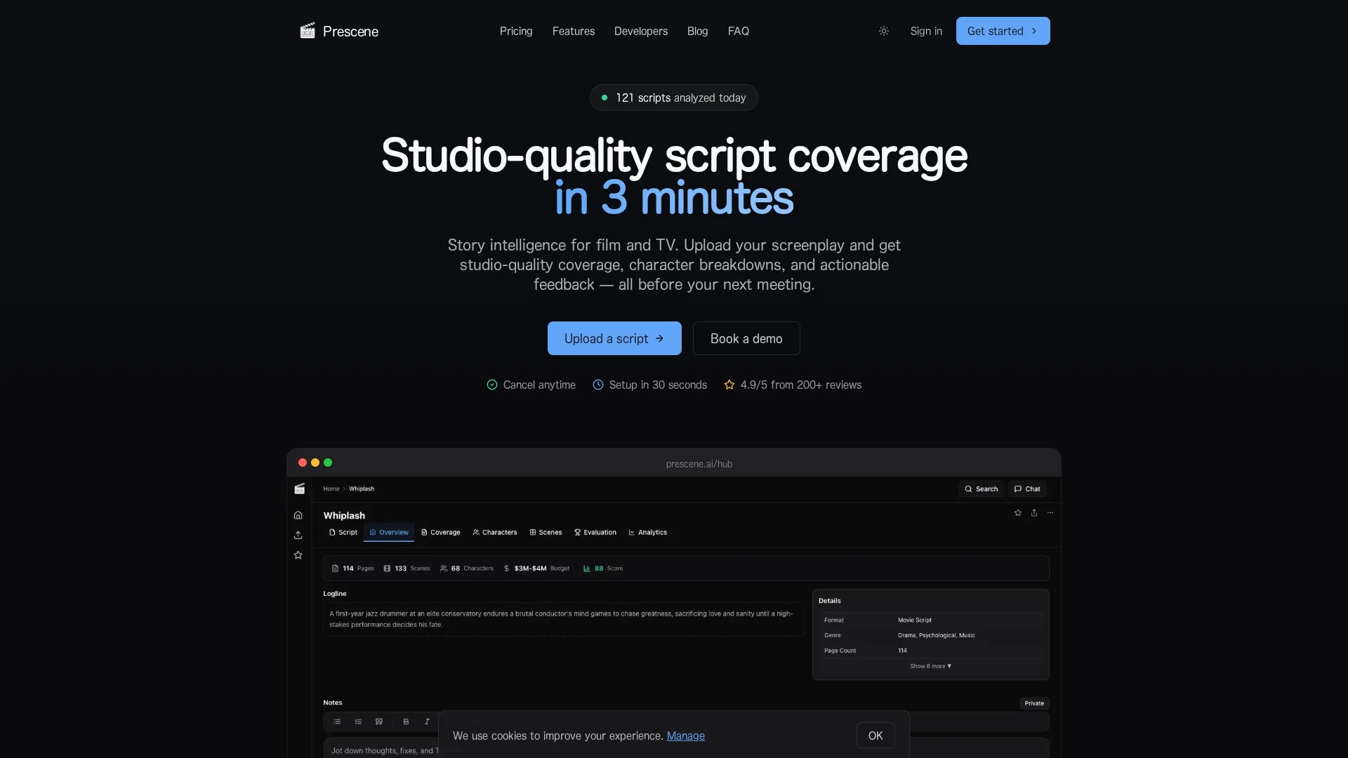 prescene homepage
