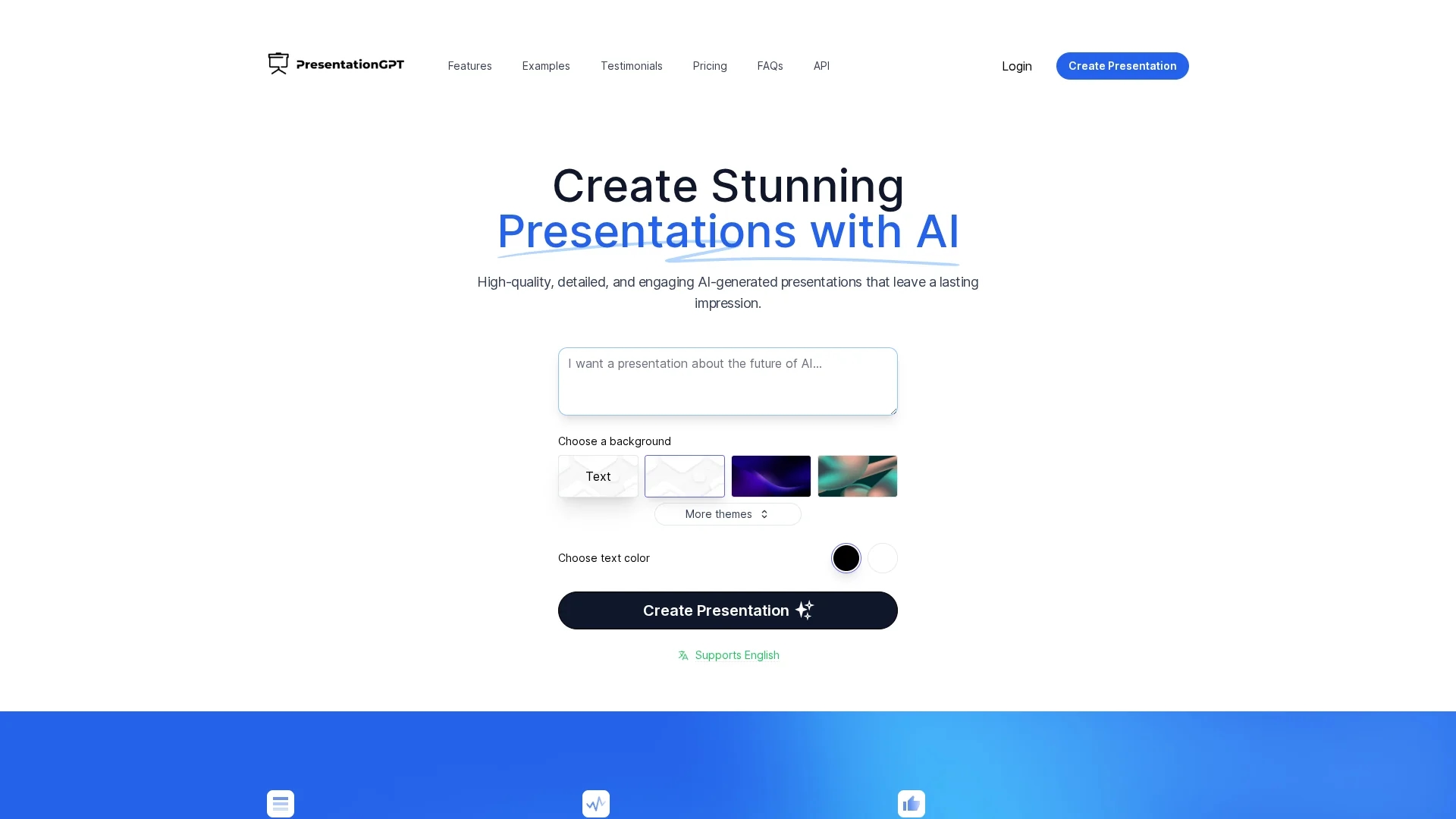 presentationgpt homepage