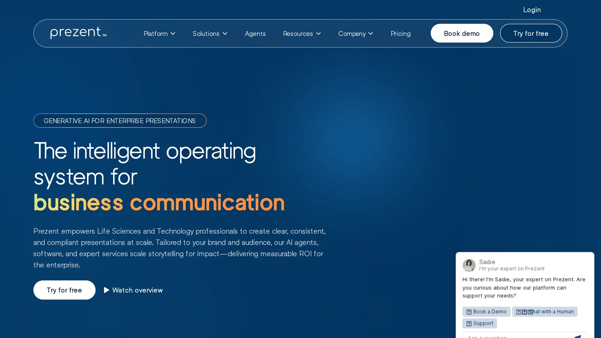 prezent-ai homepage