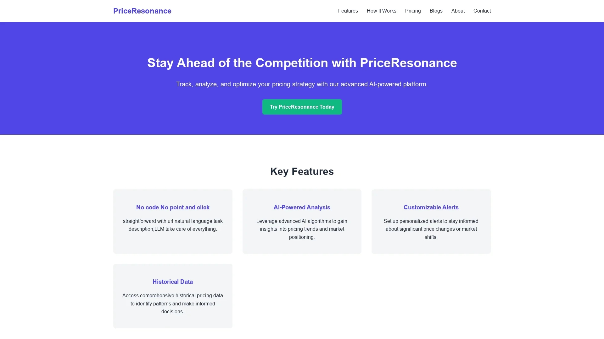 priceresonance homepage