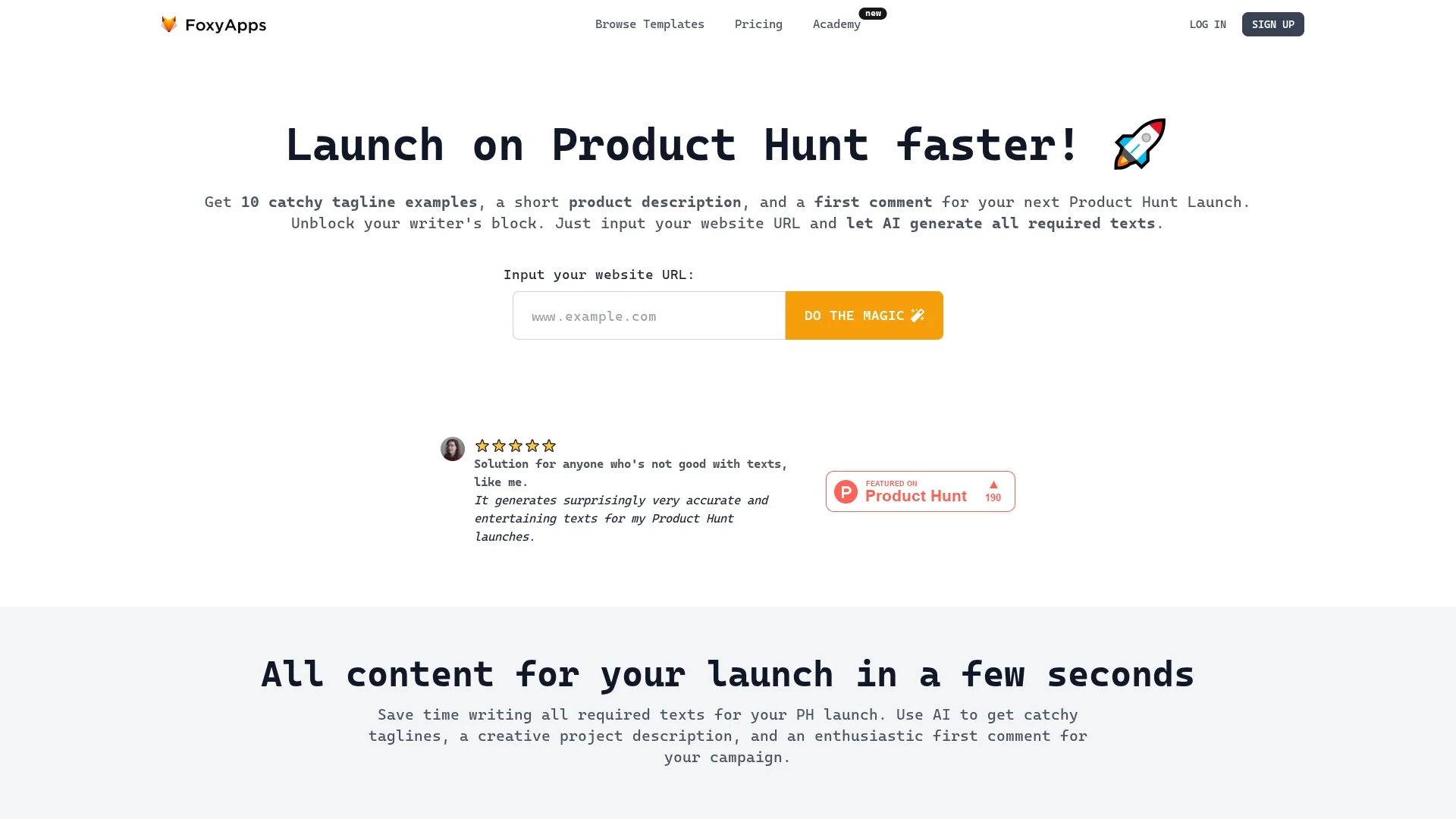 product-hunt-launcher homepage