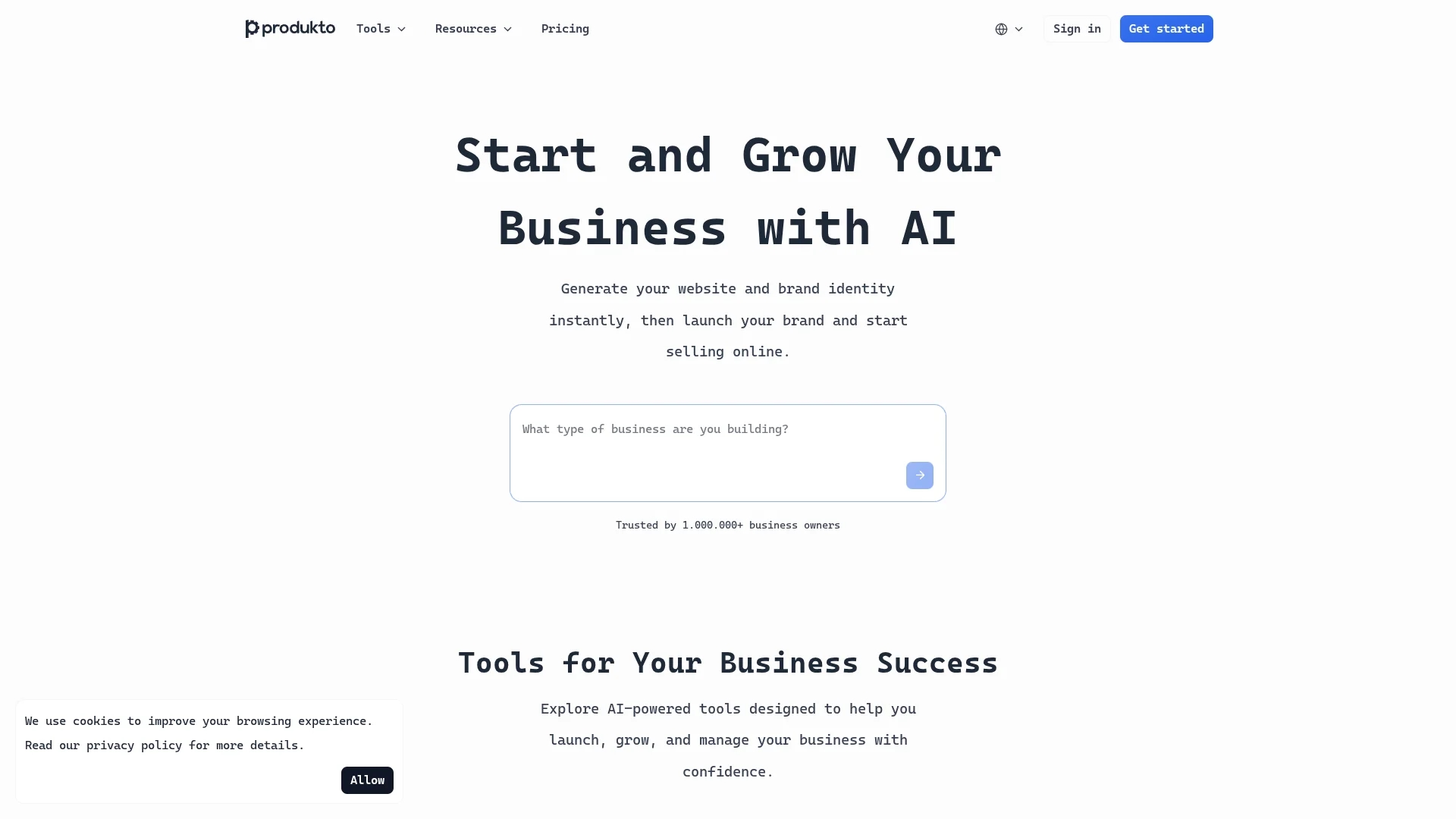 produkto homepage