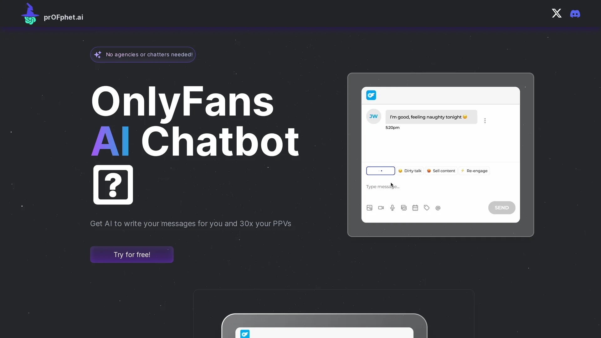 profphet-of-ai-chatbot homepage