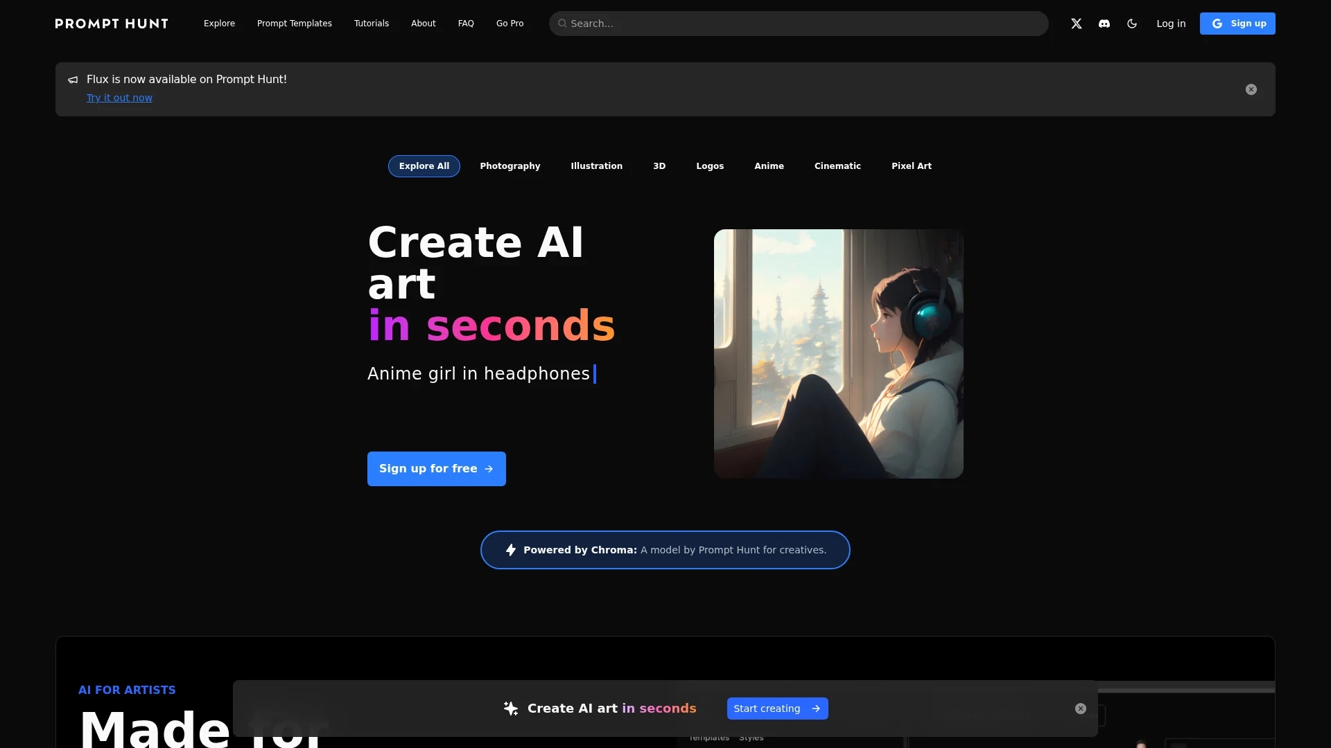 prompt-hunt homepage