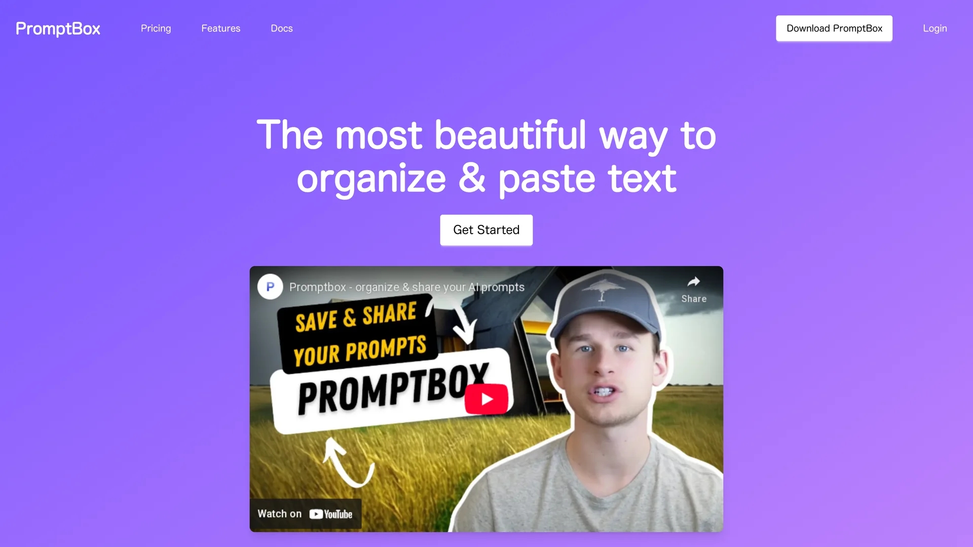 promptbox homepage