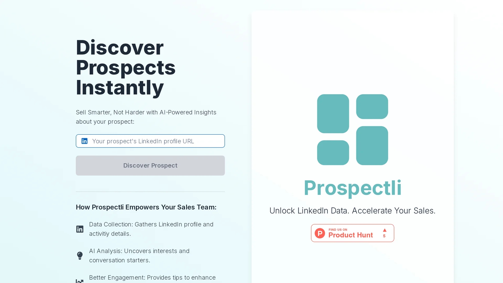 prospectli homepage