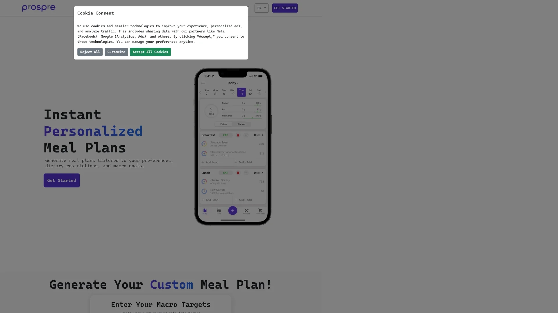 prospre homepage