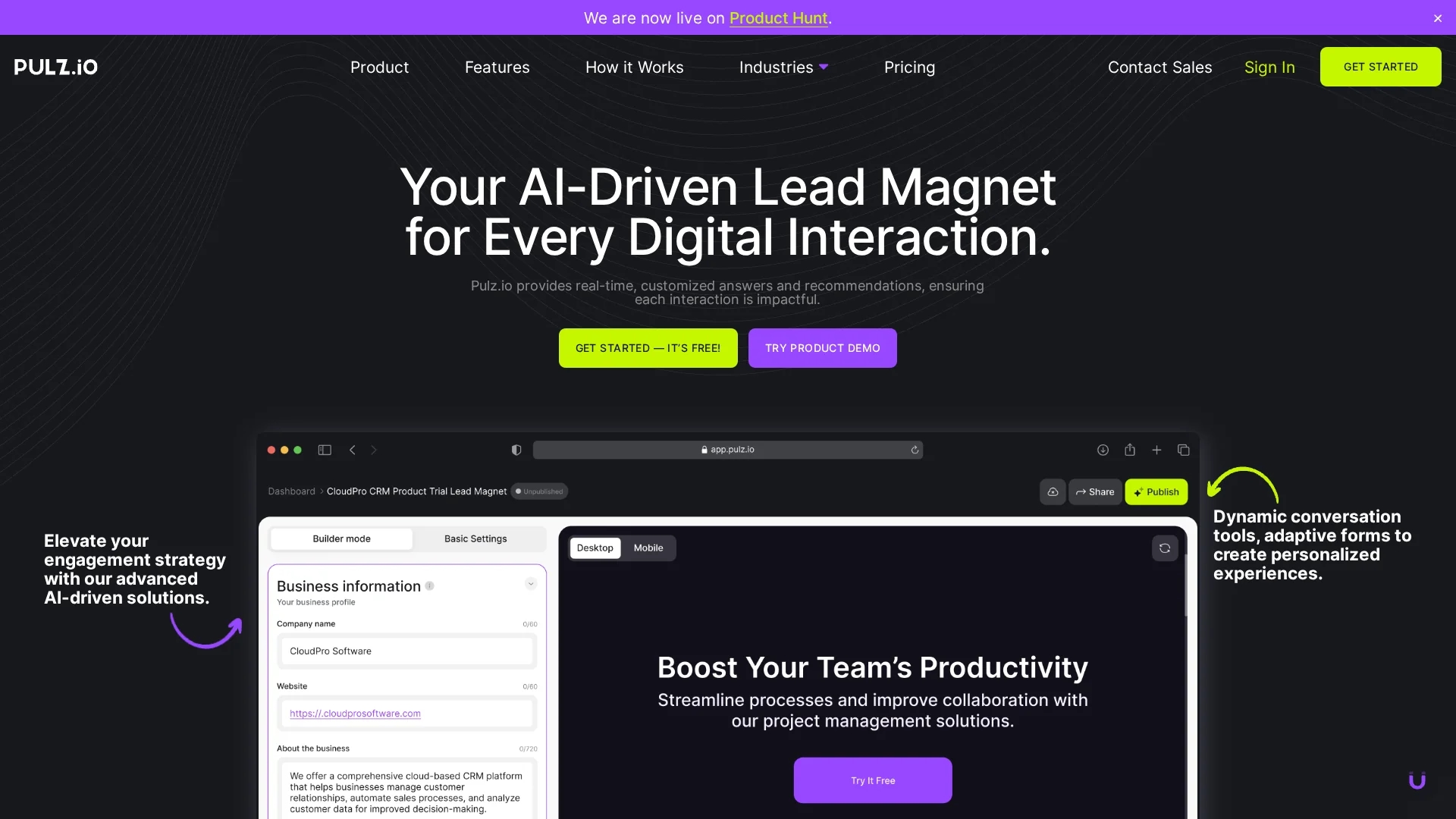 pulz-io homepage