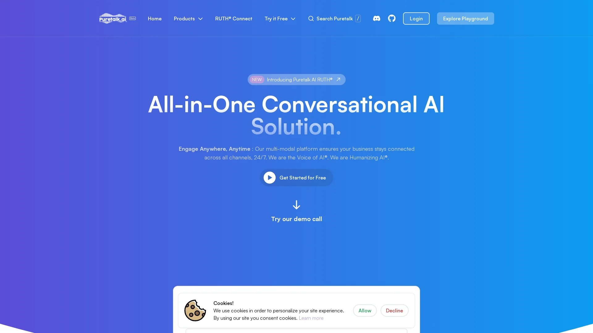 puretalk-ai homepage