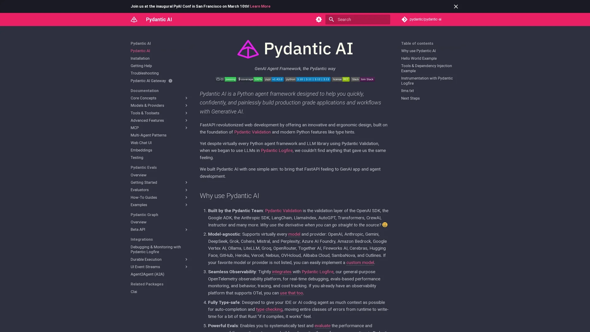 pydantic-ai homepage