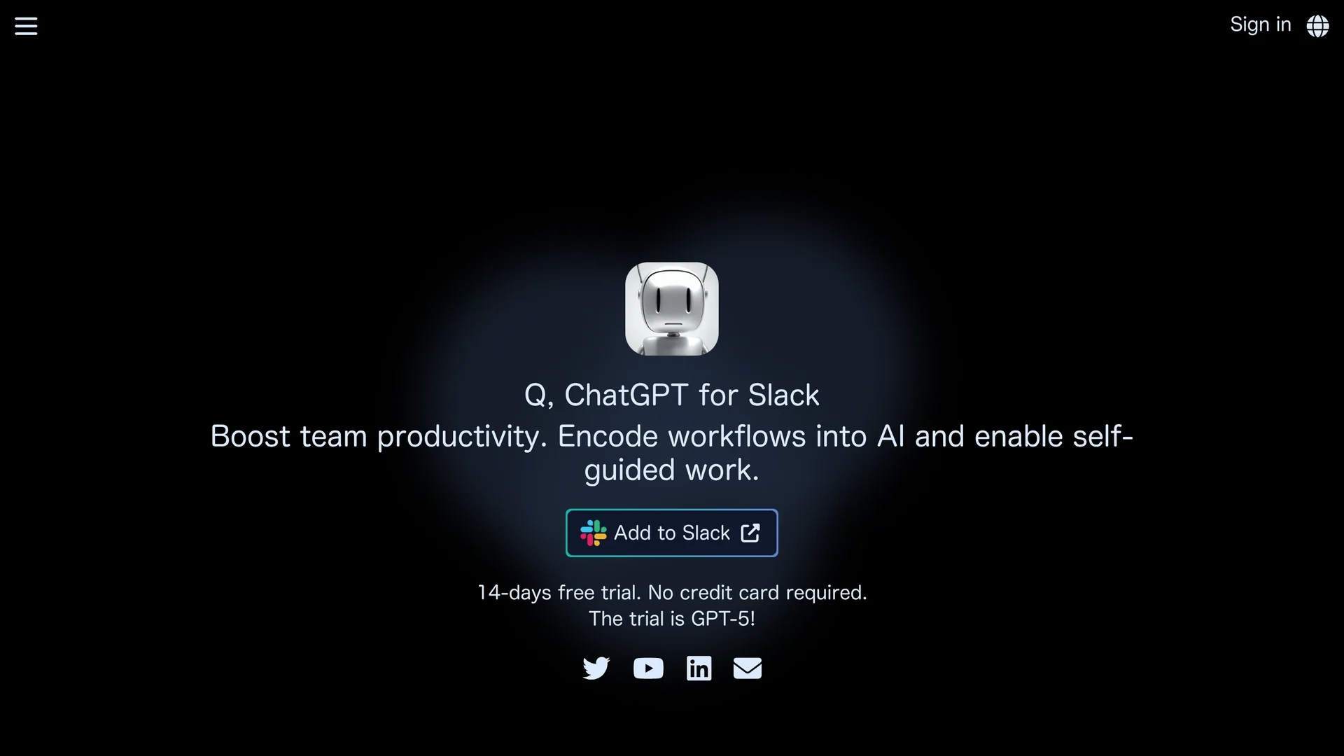 q-slack-chatbot homepage