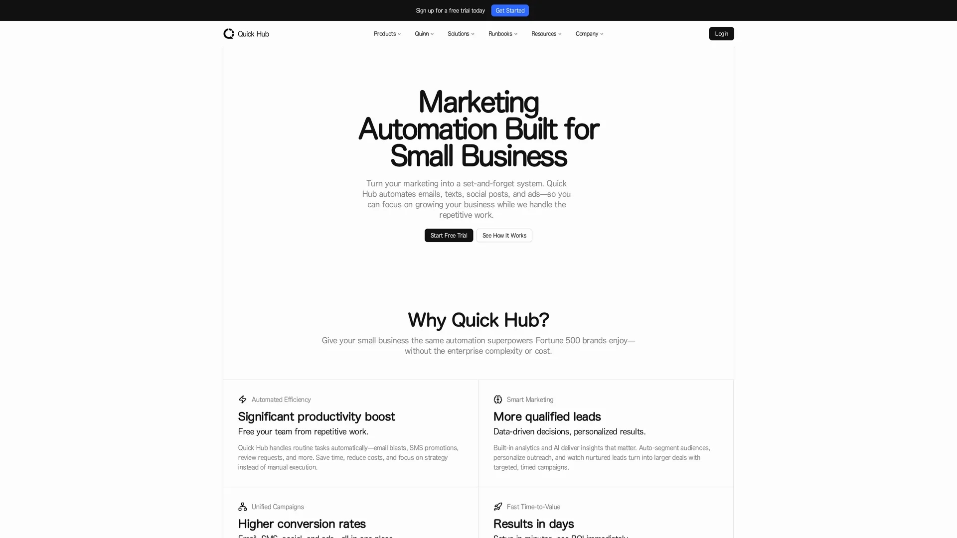 quick-hub homepage