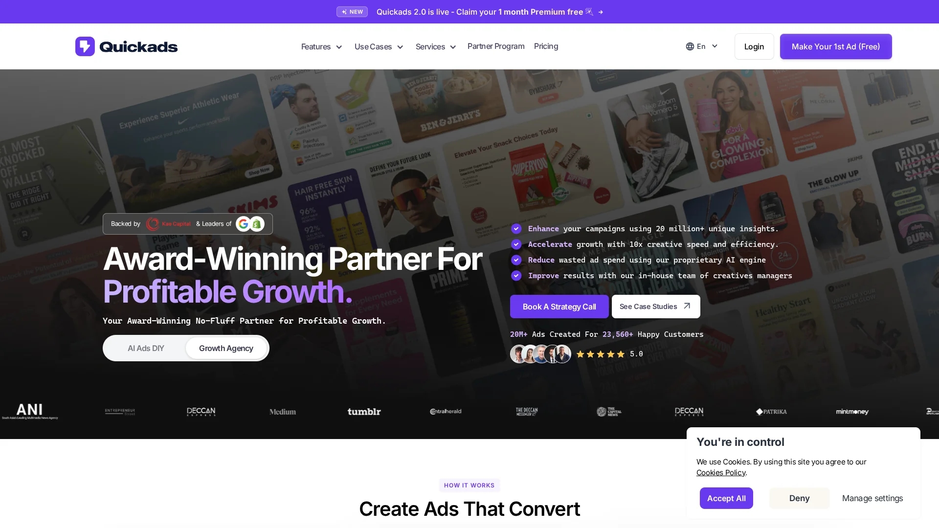 quickads homepage