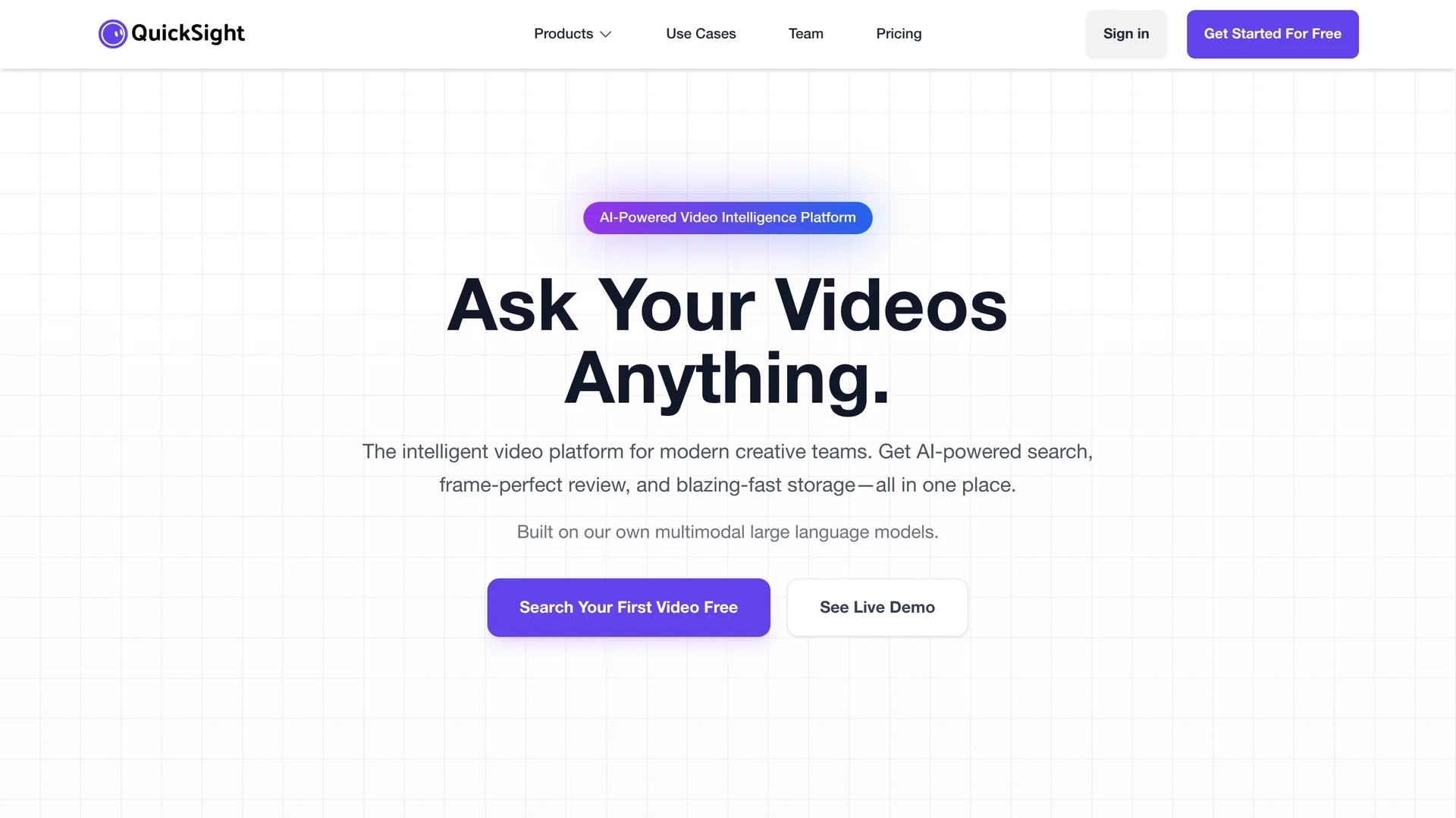 quicksight homepage