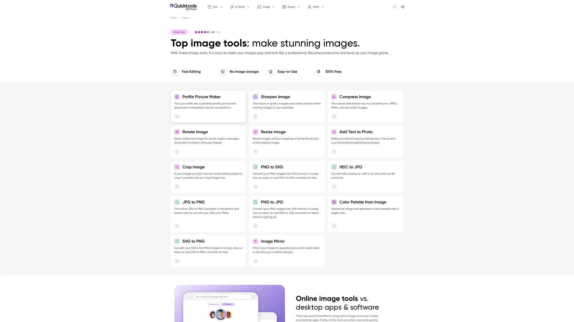 quicktools-by-picsart homepage