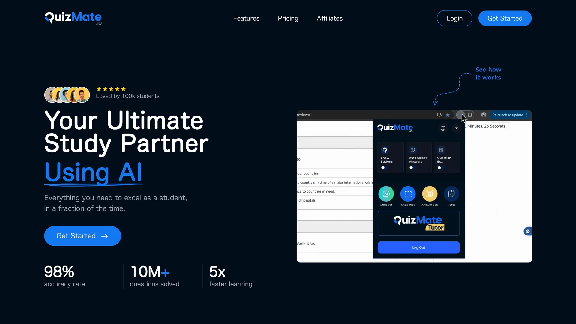 quizmate homepage