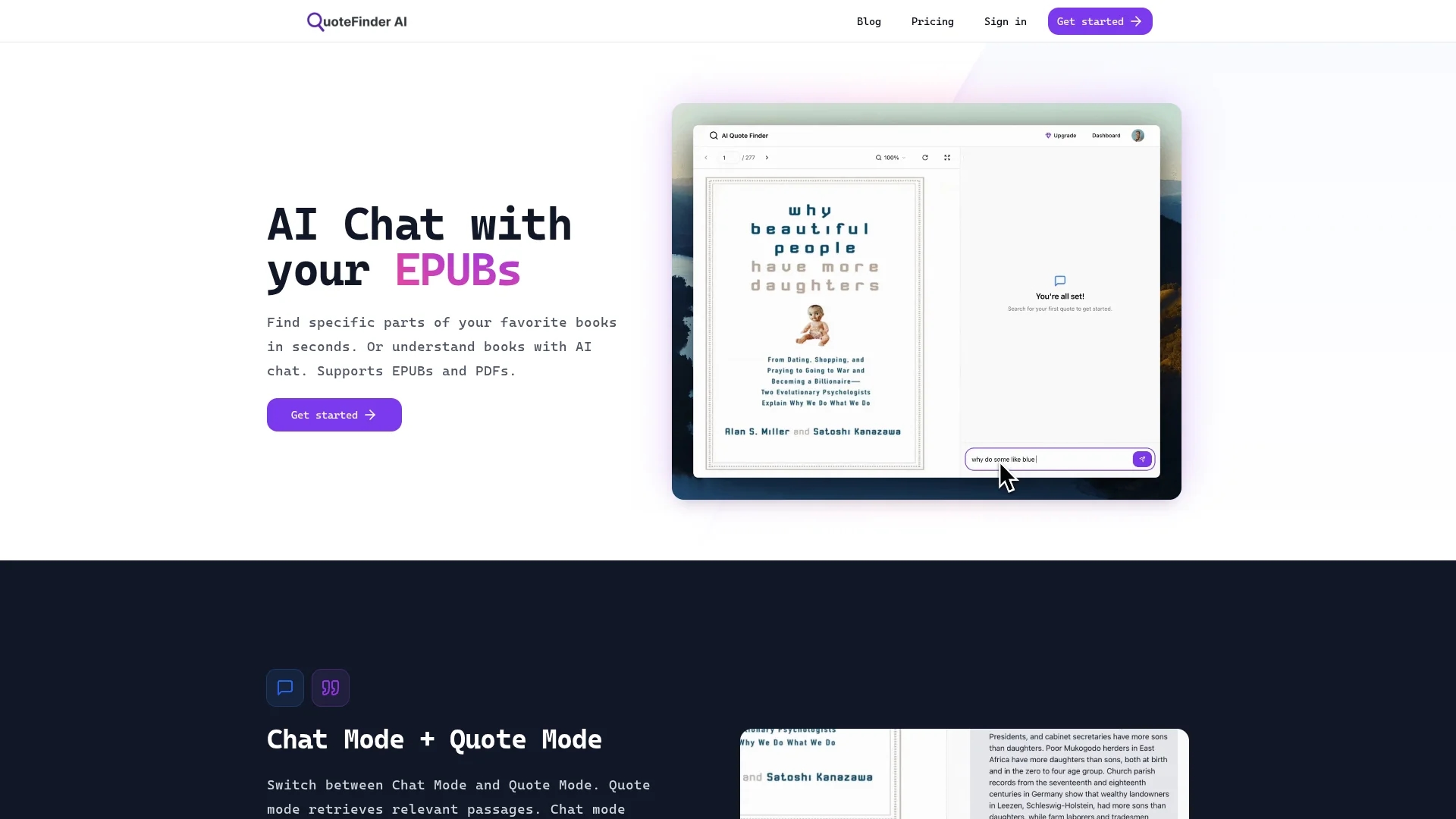 quotefinder-ai homepage
