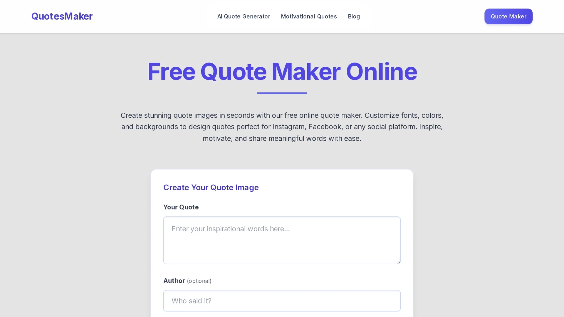 quotesmaker homepage