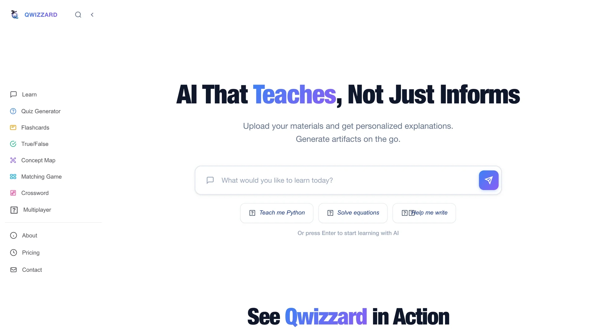 qwizzard homepage