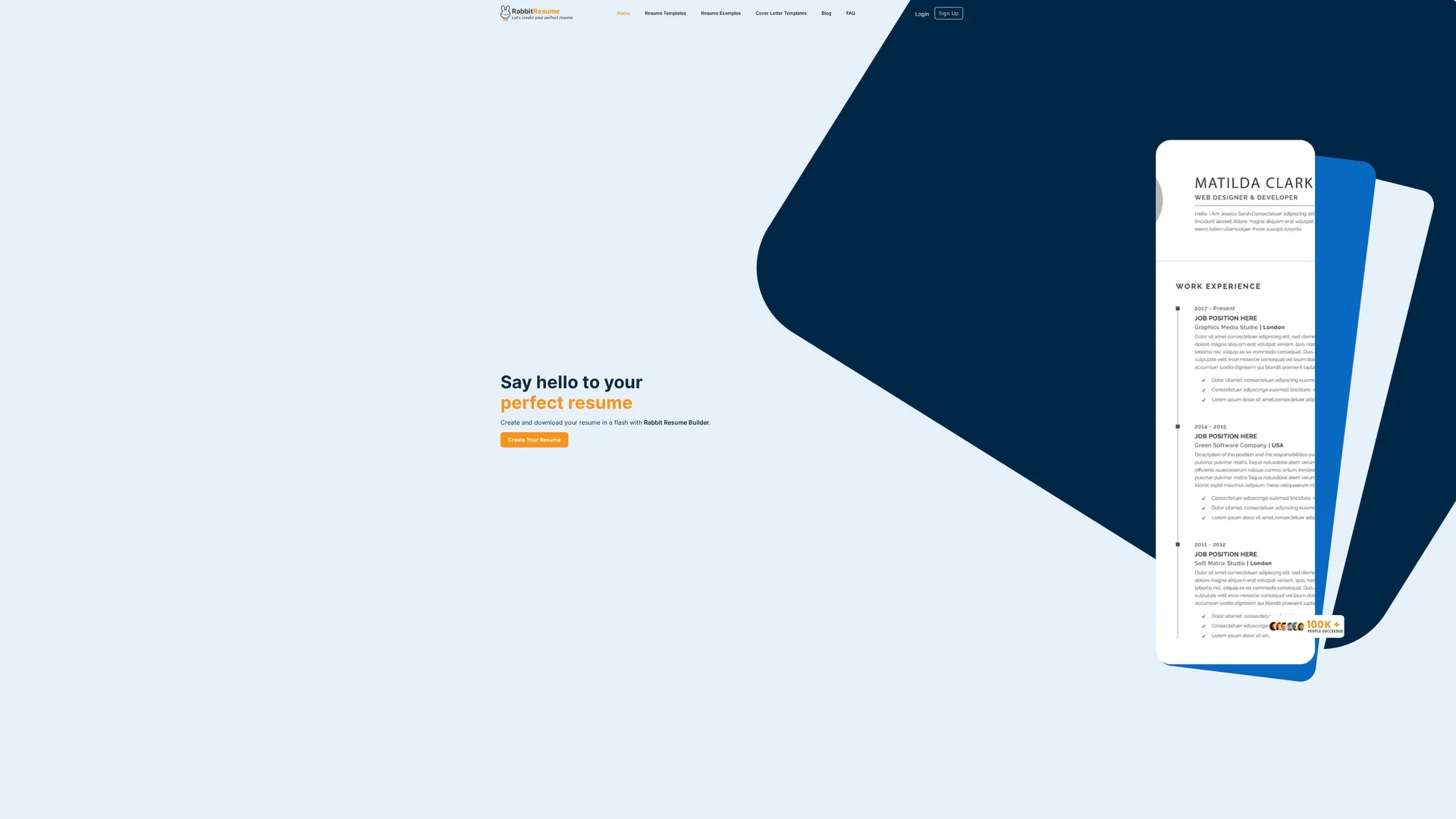 rabbit-resume homepage