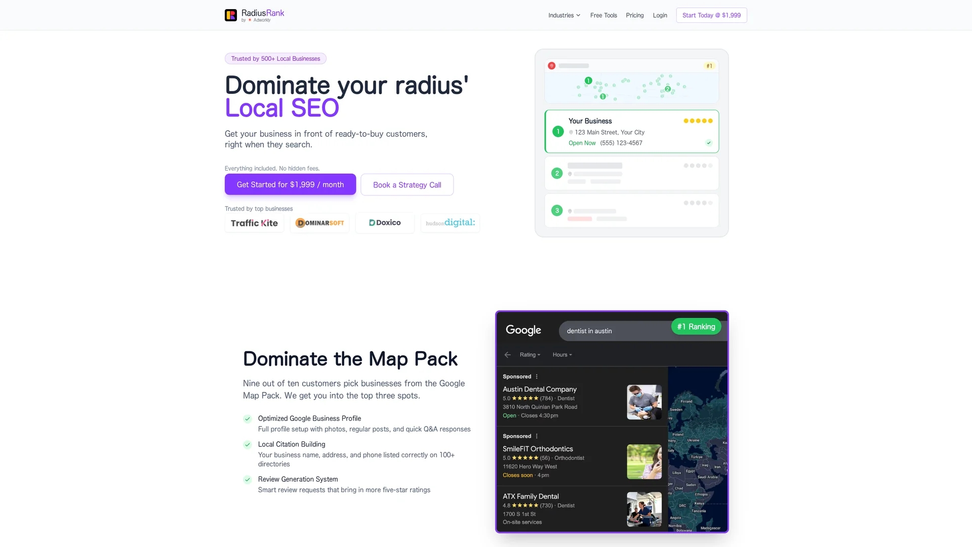 radiusrank homepage