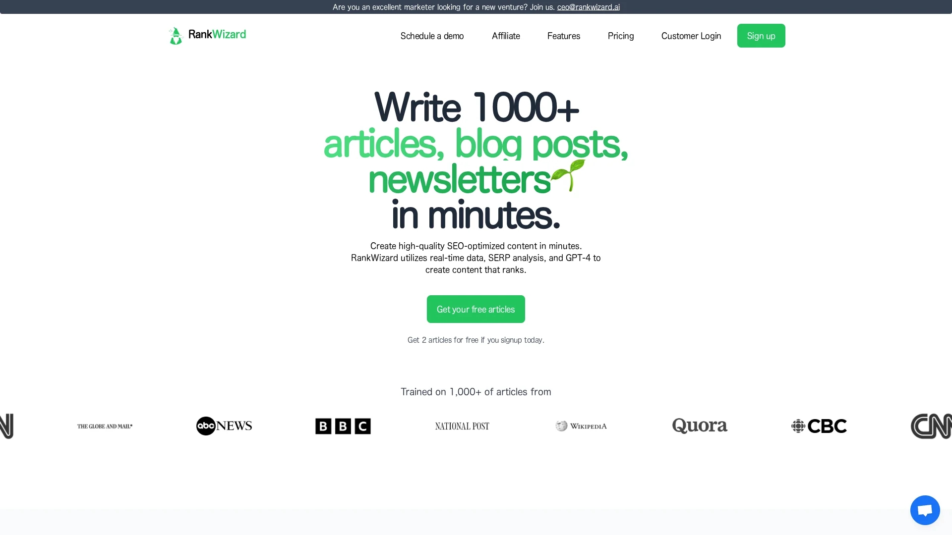 rankwizard homepage
