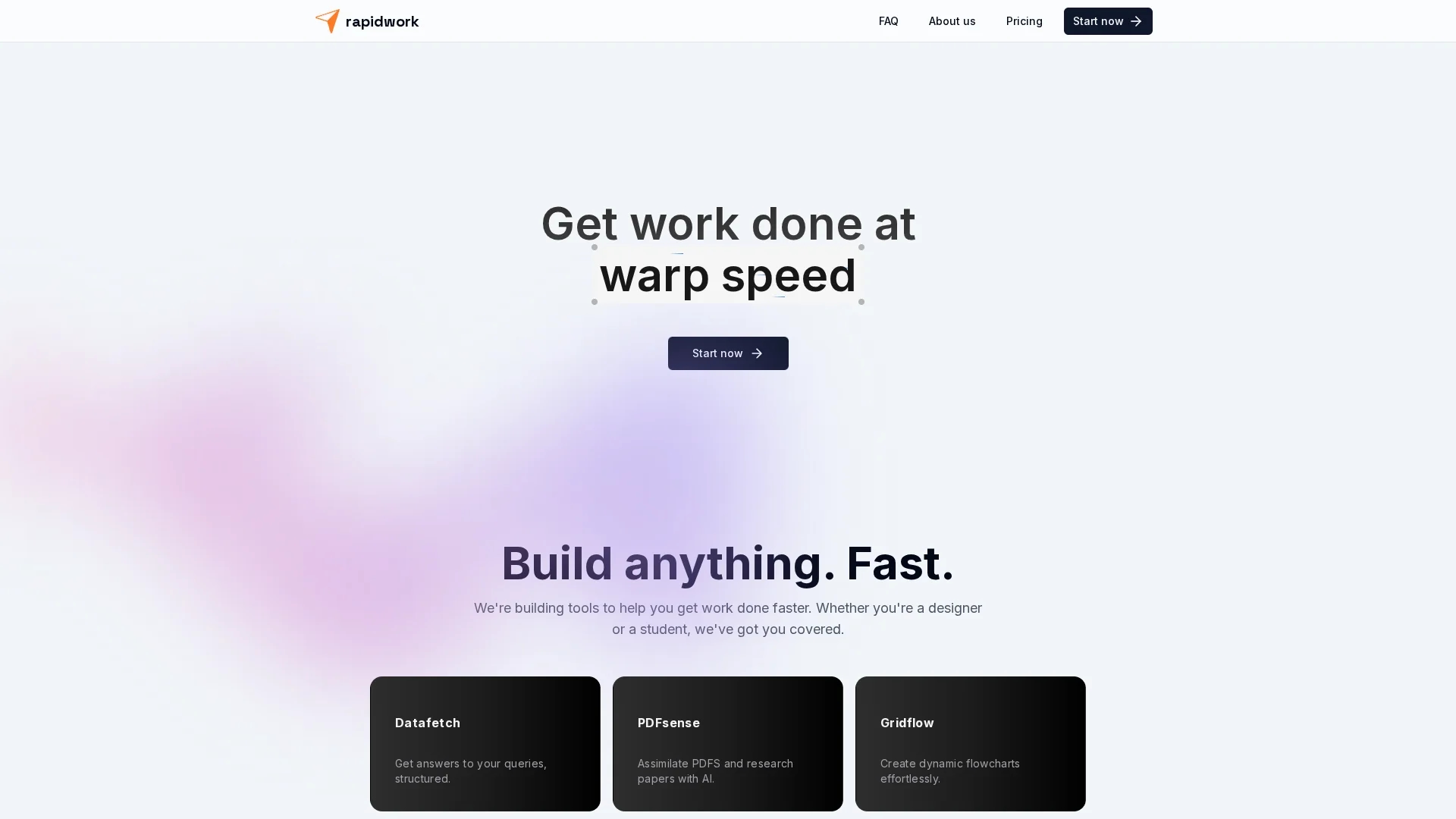rapidwork-ai homepage