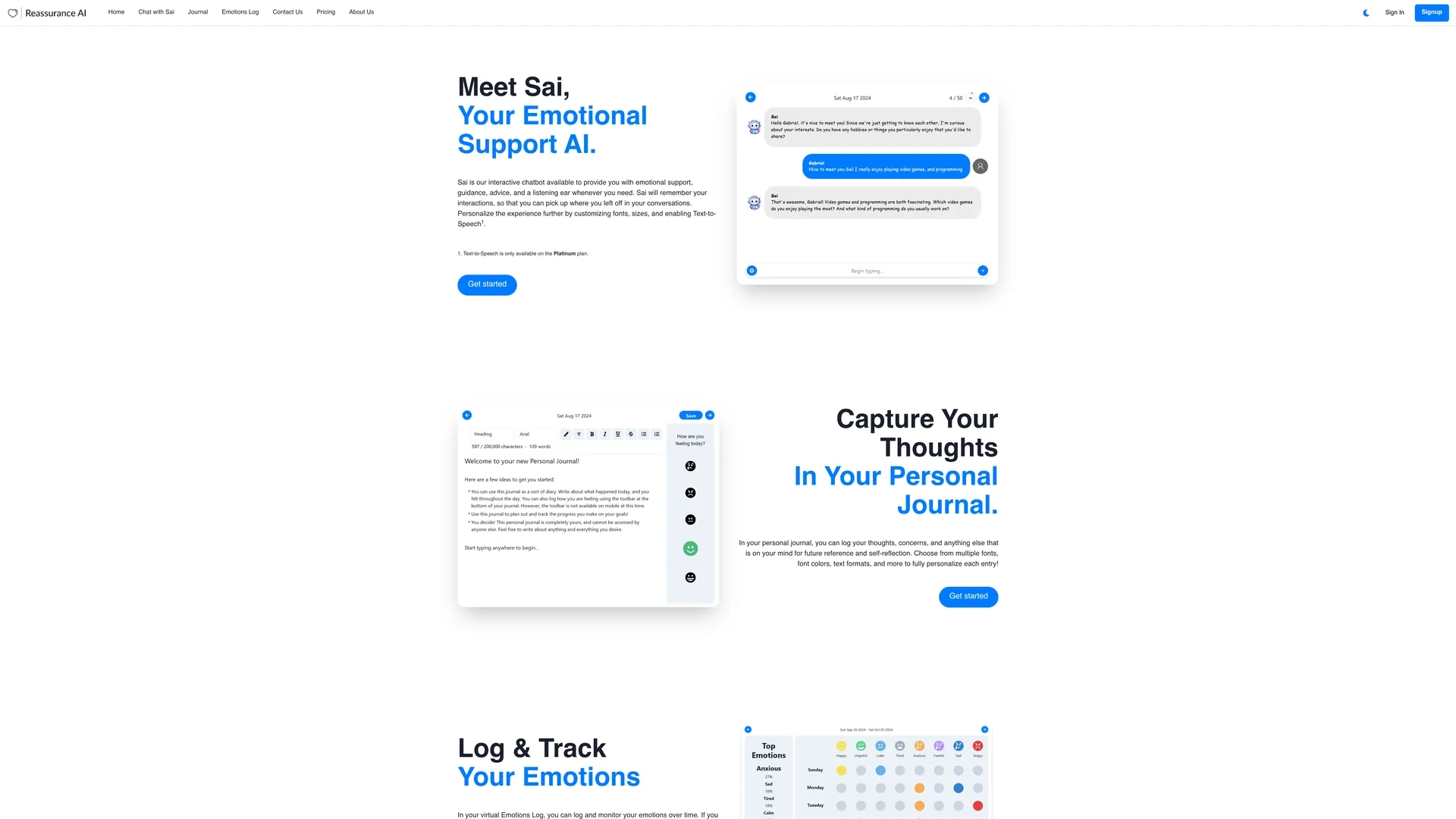 reassurance-ai-beta homepage