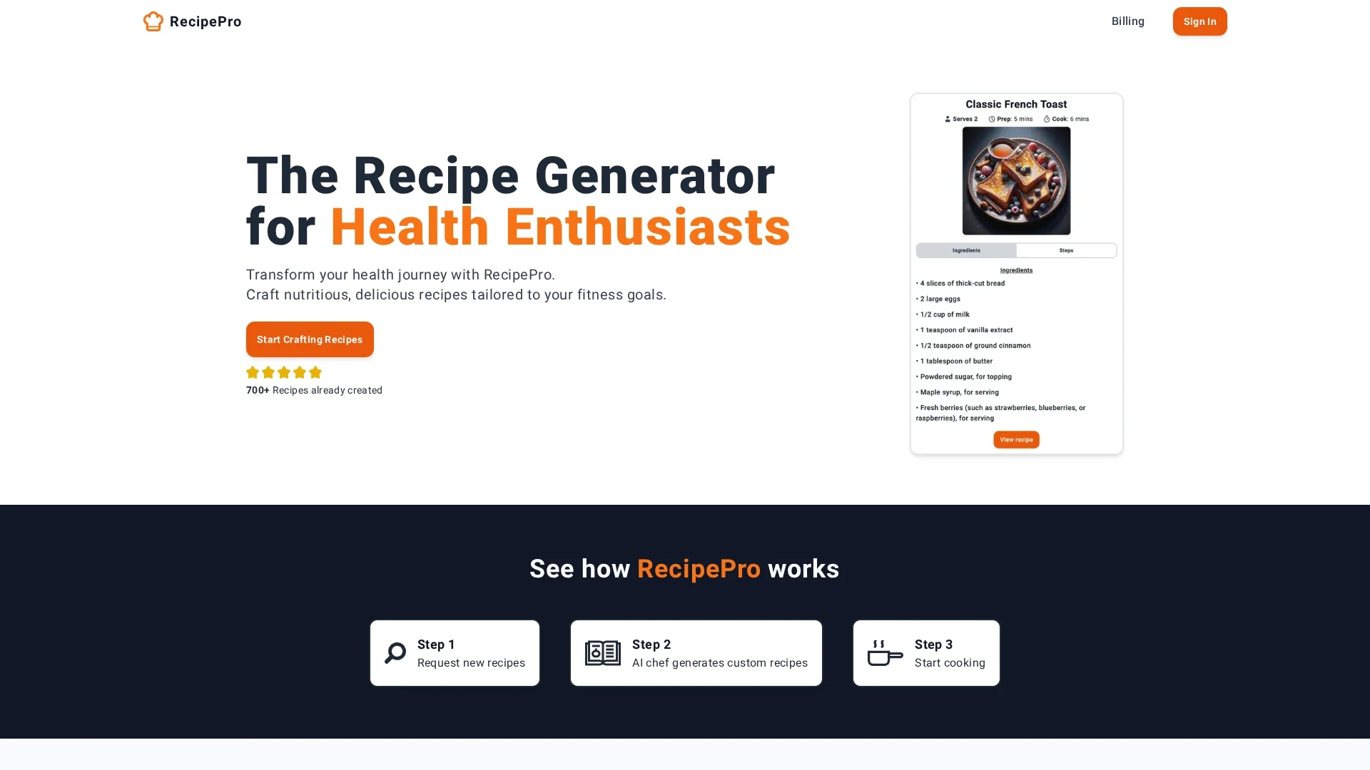 recipe-pro homepage