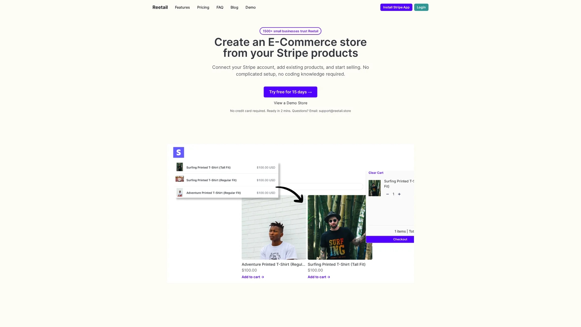reetail homepage