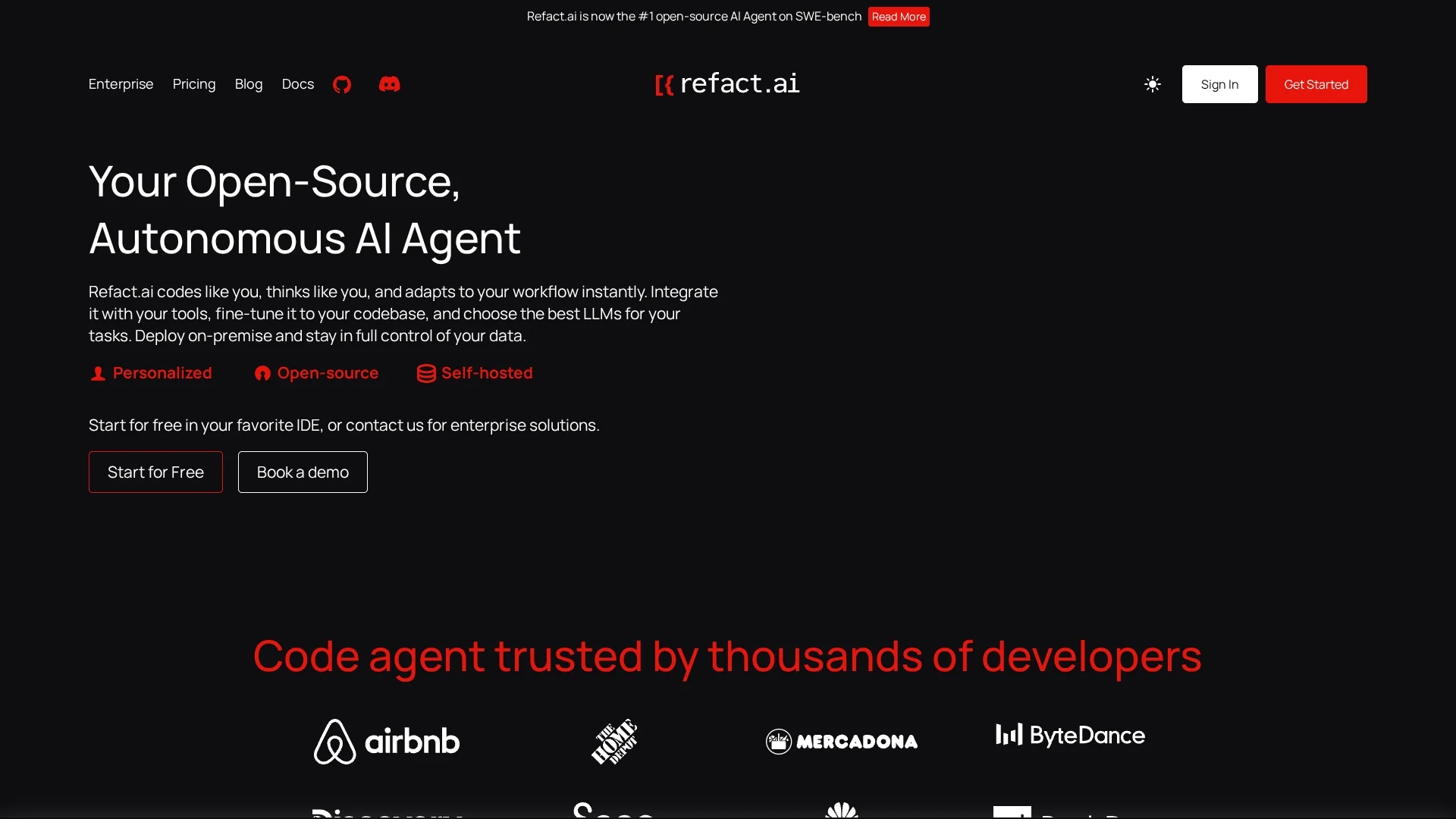 refact-ai homepage