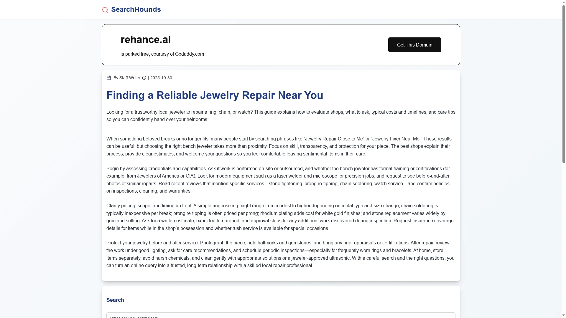 rehance homepage