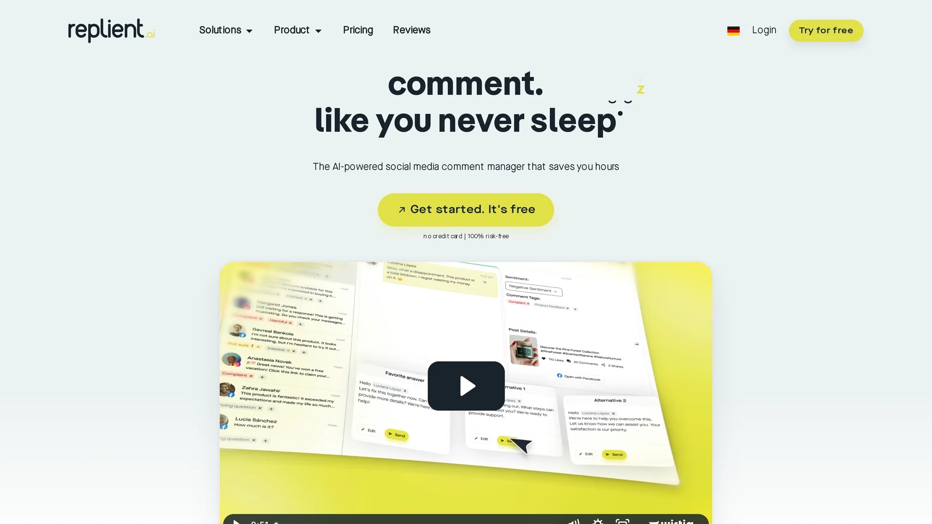replient-ai homepage