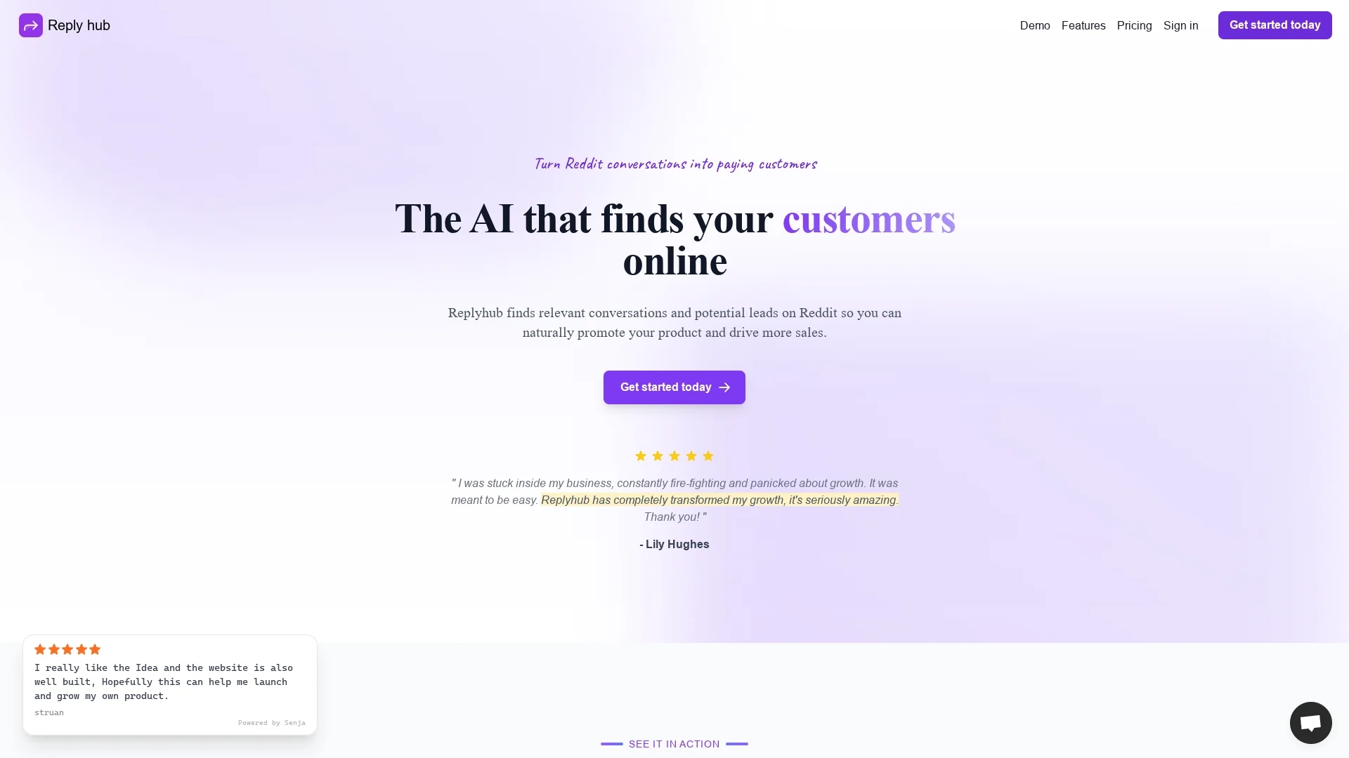 reply-hub homepage
