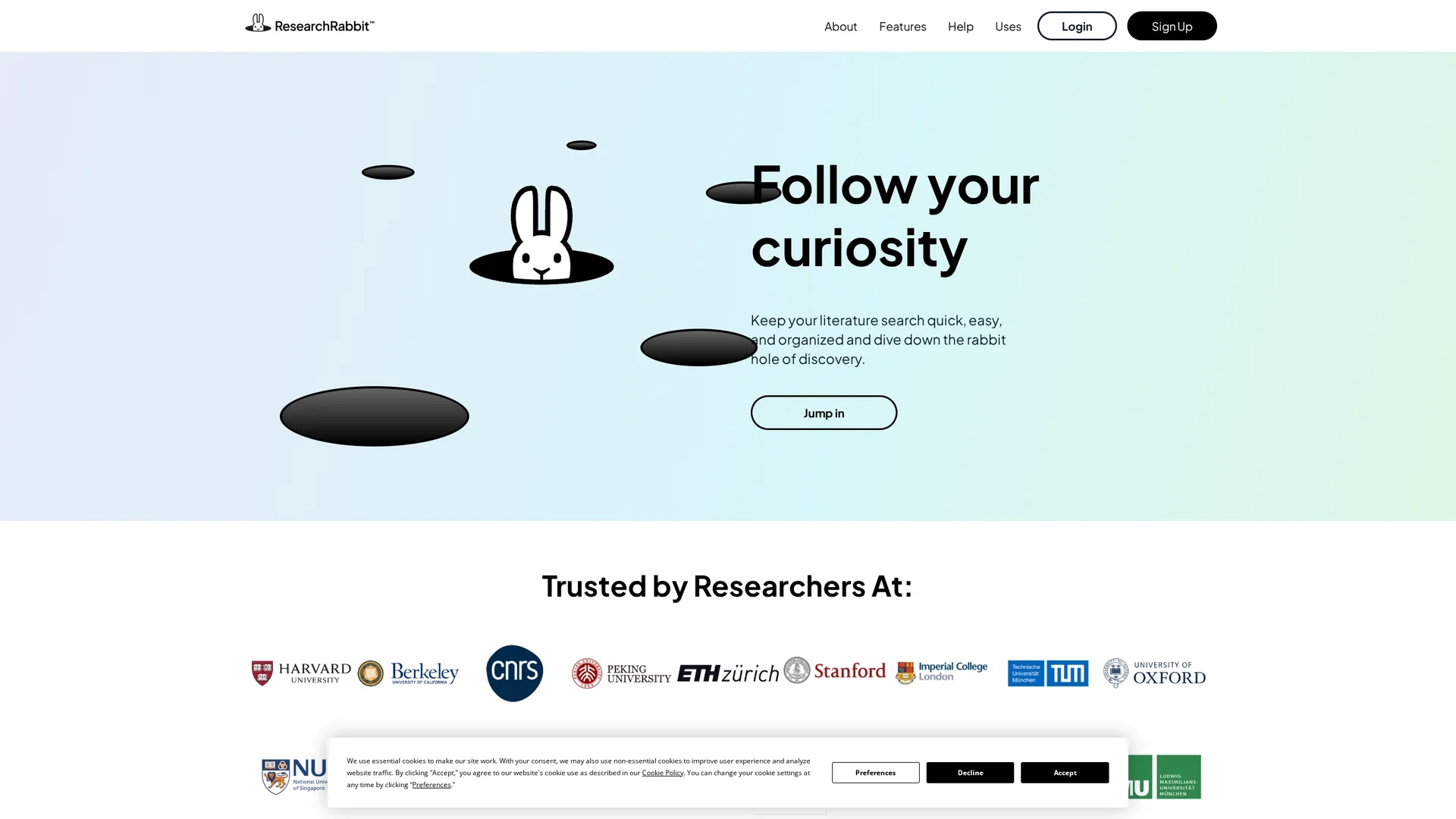 researchrabbit homepage
