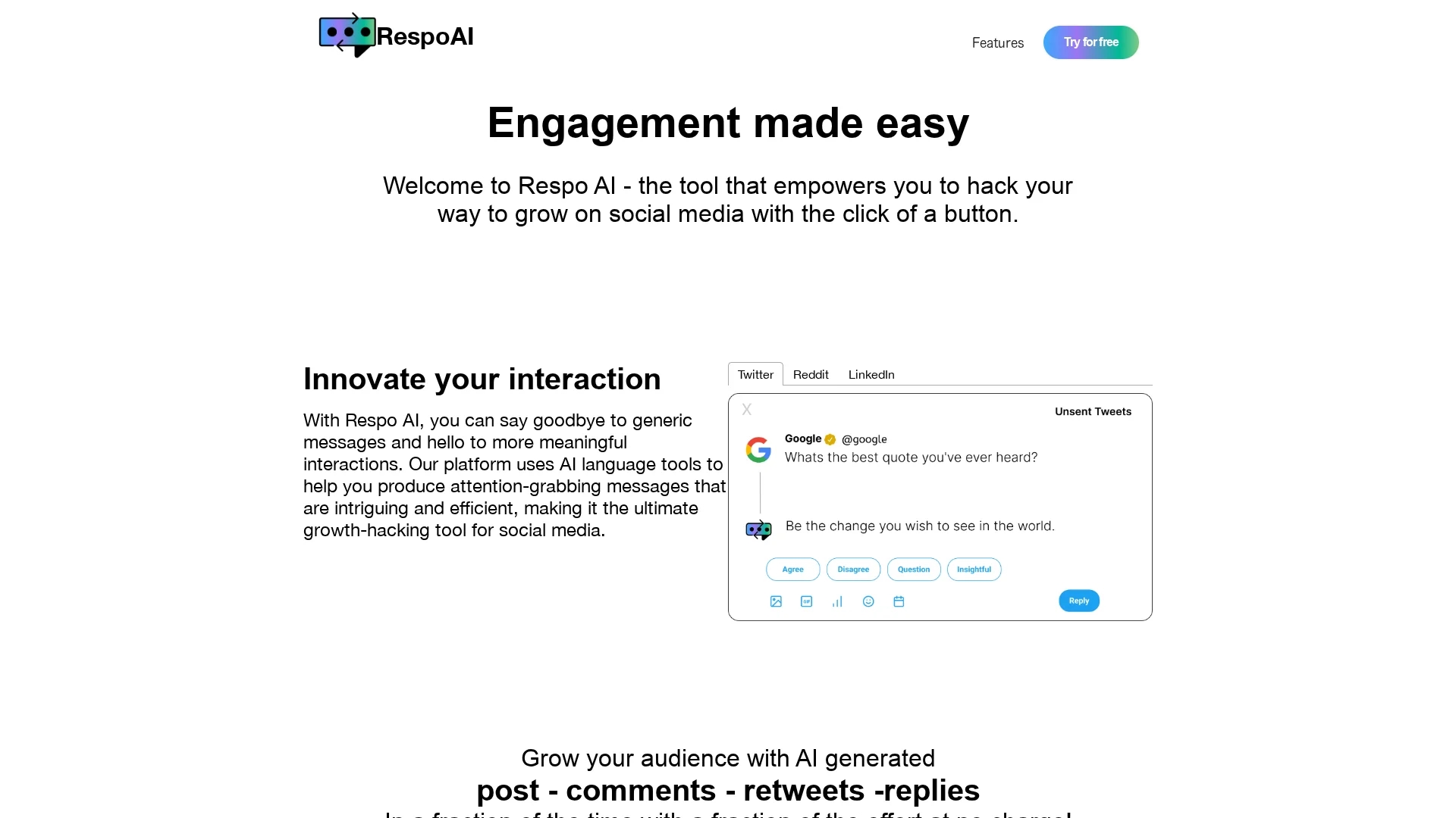respo-ai homepage