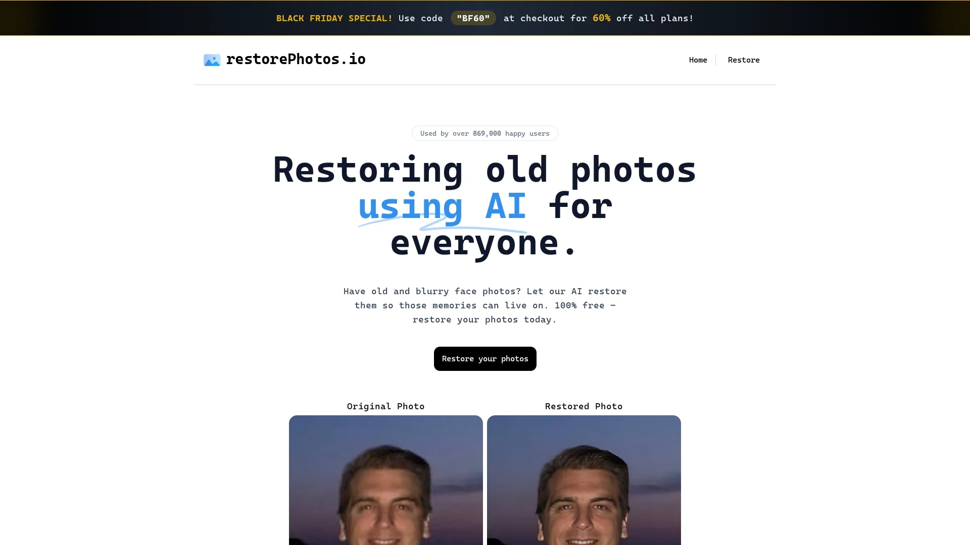 restorephotos homepage
