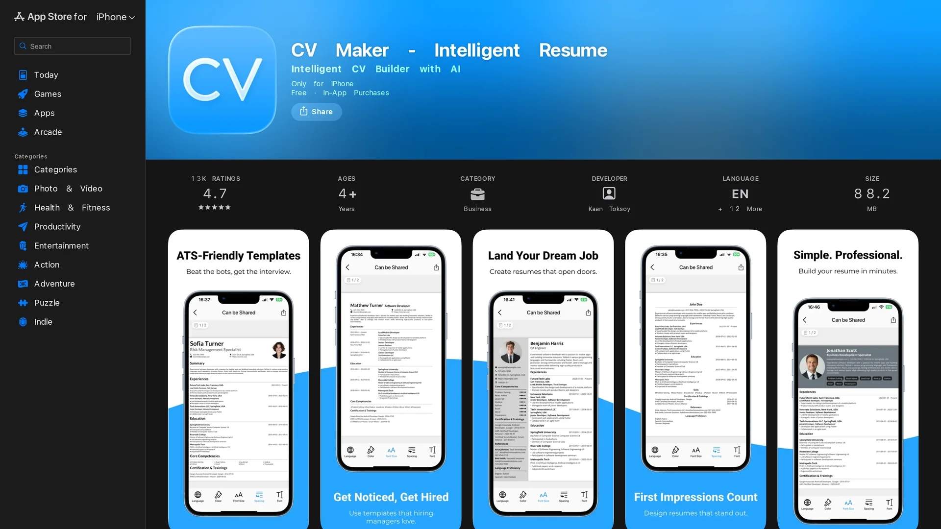 resume-generator-100-free homepage