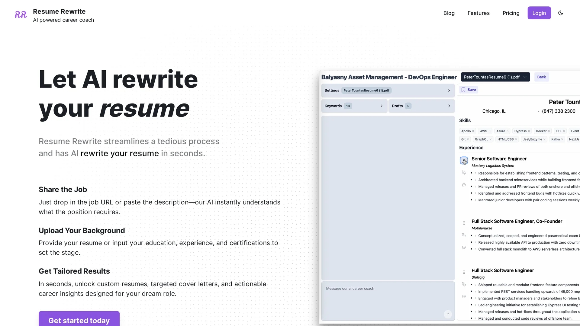 resume-rewrite homepage