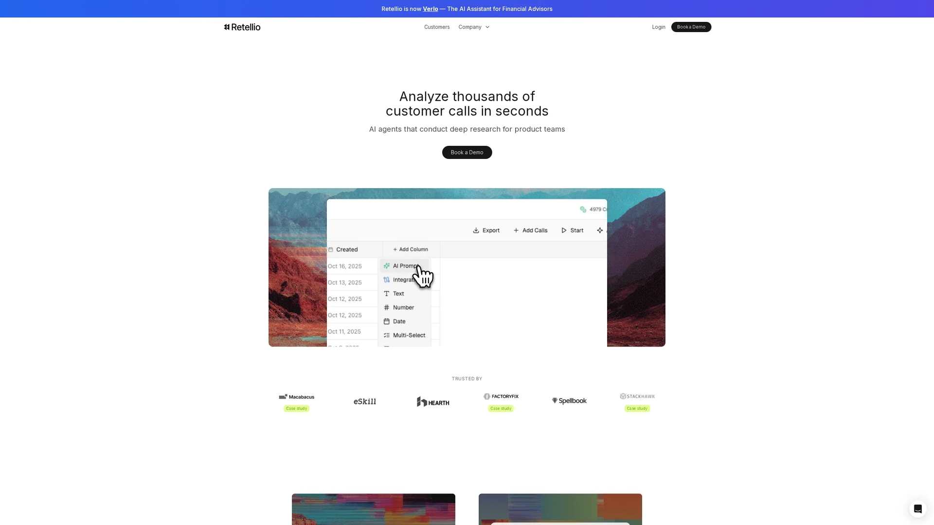 retellio homepage