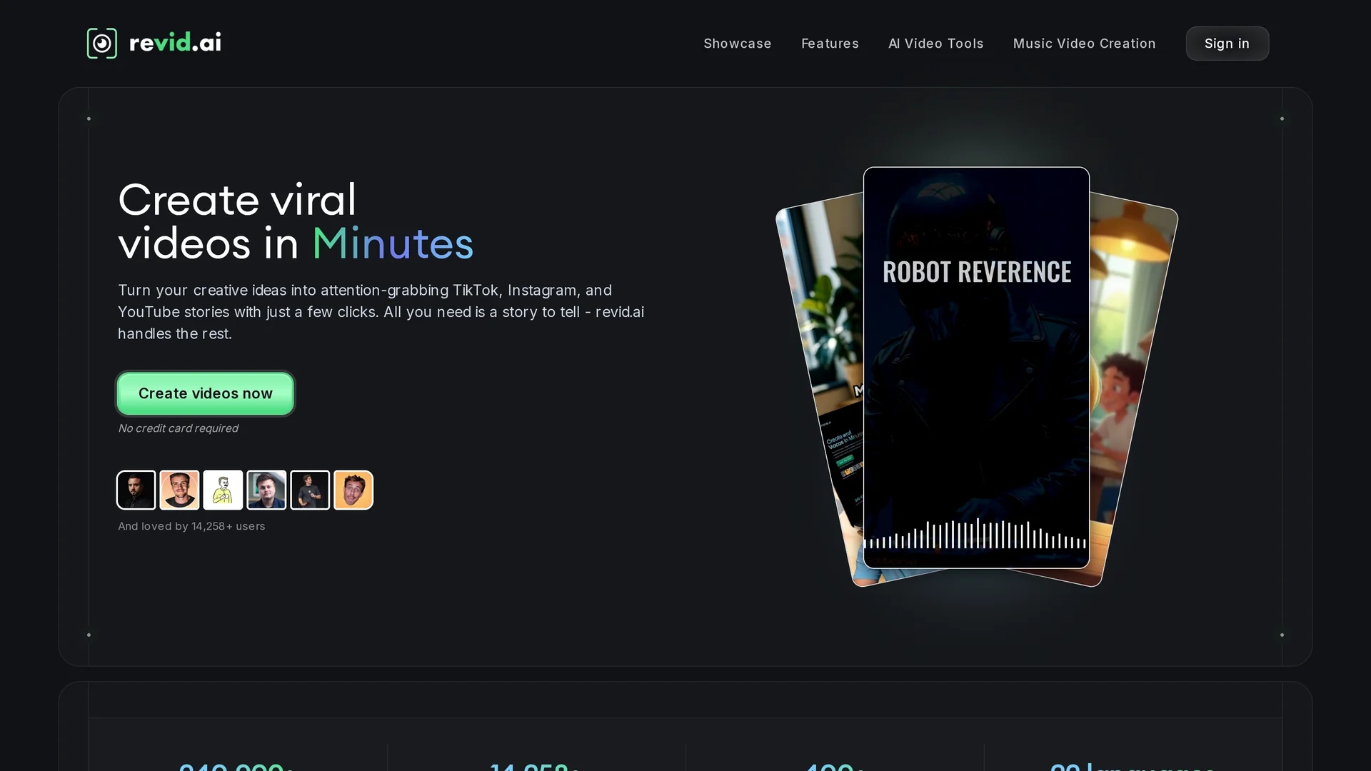 revid-ai homepage